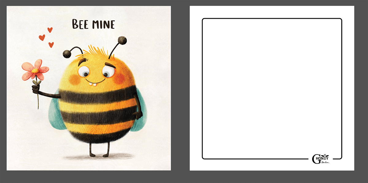 дизайнерска картичка bee mine